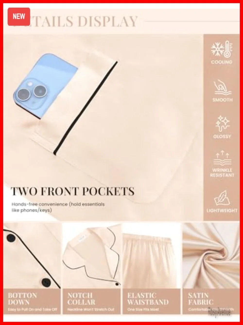 Satin Button Down Long Sleeve Pajama Set